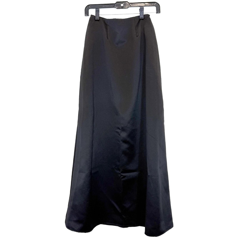 Vintage Y2K Alfred Angelo Black Maxi Skirt Back Train Gothic Formal‎ Size 6